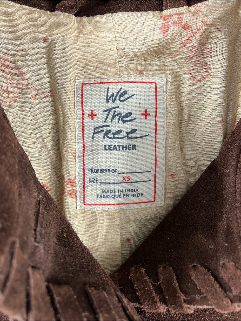 We the Free Free People Brown Wild Skies Fringe Cowhide Western Jacket - Picture 4 of 7
